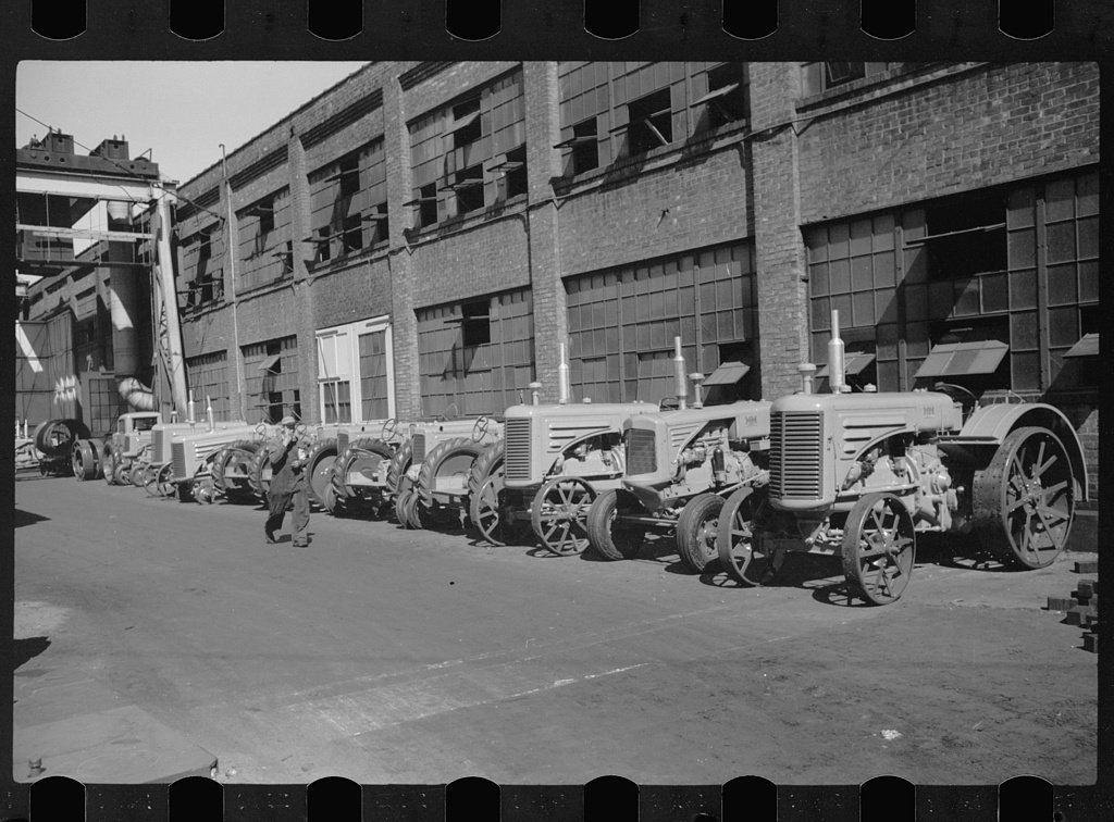 Minneapolis-Moline tractors outside the Minneapolis factory, 1939