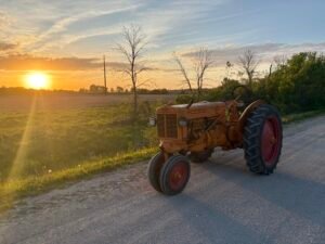 Minneapolis-Moline ZAU tractor at sunset